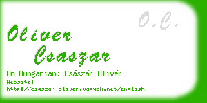 oliver csaszar business card