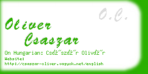 oliver csaszar business card